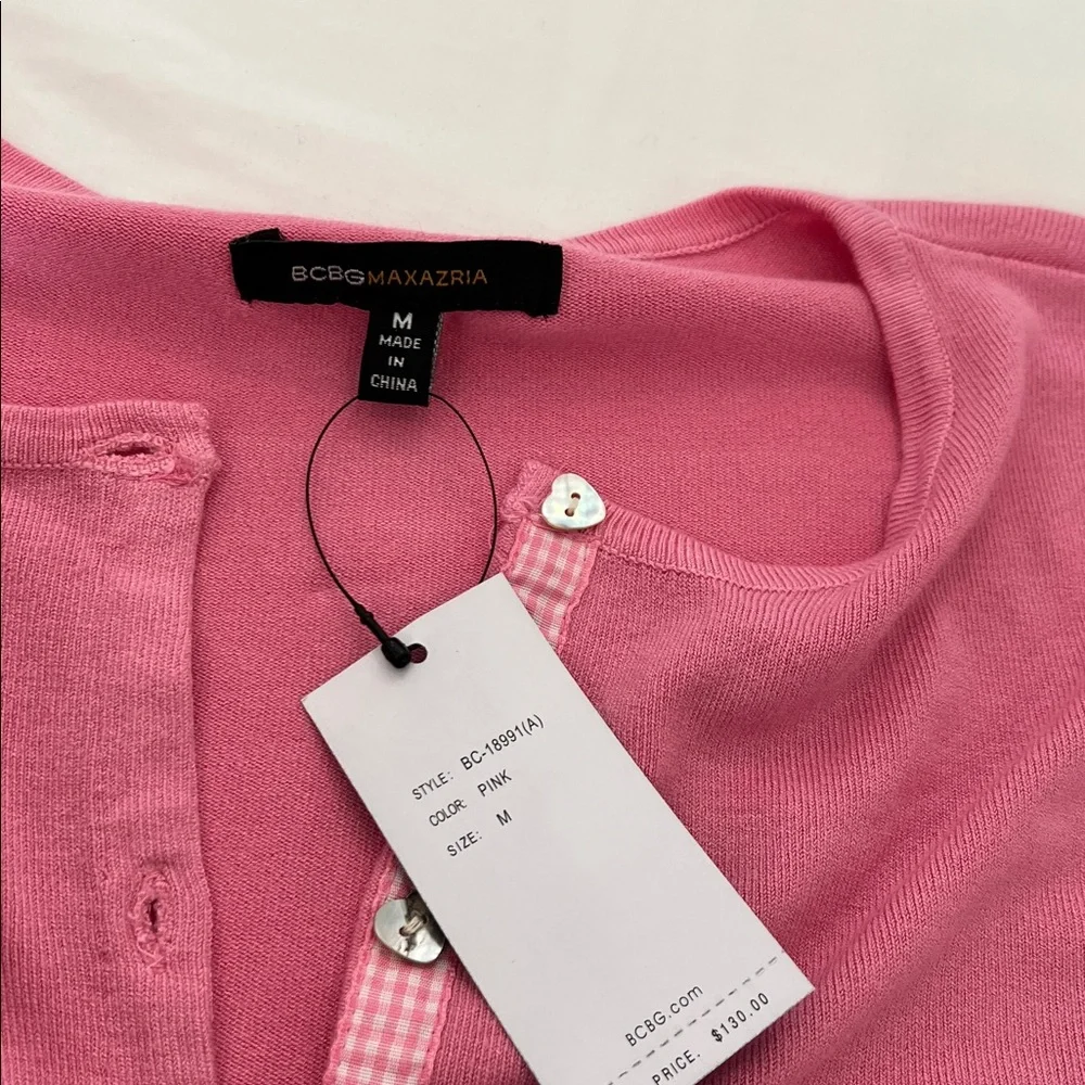 Pink Ribbed V-Neck Camisole Tank Top and Cardigan Matching Set